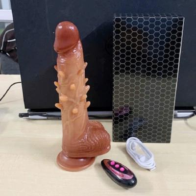 Dương vật hít tường gai rung thụt sưởi ấm điều khiển từ xa